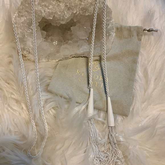 Kendra Scott Phara White Matte Tassel Necklace - Picture 3 of 3